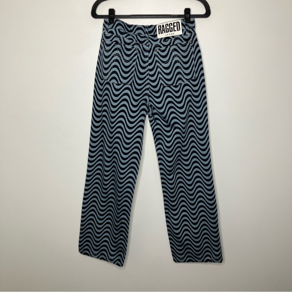 NWT URBAN OUTFITTERS RAGGED PRIEST Printed Wavy Jeans Blue 28 - Picture 4 of 7